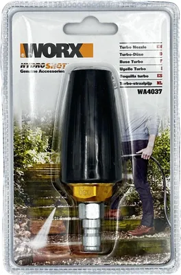 Produktbild von WORX-WA4037-Hydro-Shot-Turbo-Wasser-Düsen-Zubehör - Schwarz