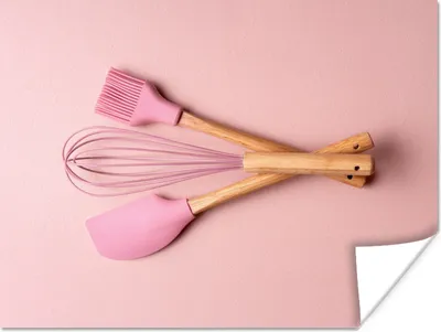 Produktbild von MuchoWow® Poster Küchenutensilien - Rosa - Backen 160x120 cm - Foto Plakat