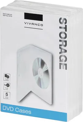 Produktbild von VIVanco™CD DVD Slim Case kompatibel mit allen Discs, transparente Schutzhülle für je 1 CD oder DVD, 5er Pack