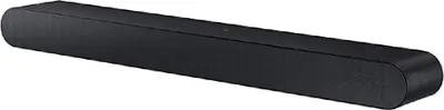 A black soundbar is shown against a white background.