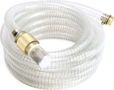 Produktbild von AWM Ansauggarnitur 1 Zoll (25 mm) Saugschlauch Sauggarnitur Saugschlauchgarnitur Pumpenschlauch (10 Meter, Transparent/Messing)