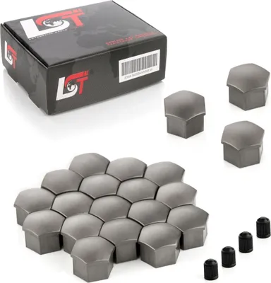 Produktbild von 20x Radschrauben Kappen Radschraubenkappen Set 17mm grau für VW SEAT SKODA