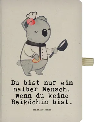 Produktbild von Mr. & Mrs. Panda Kladde Beiköchin Herz - Transparent - Geschenk, Adressbuch, Gastronomie, Tagebuch, Schreibheft, Restaurant, Beruf, notizbuch, Lustig, Journal
