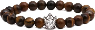 Immagine prodotto di Bracciale Crown Marrone e Argento - Eleganza Moderna per Ogni Occasione KP23317