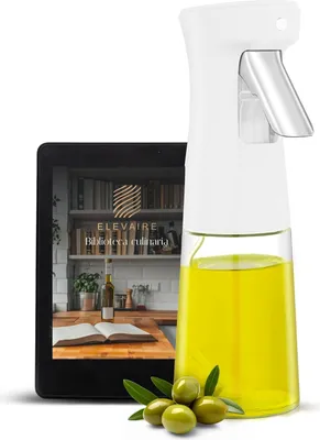 Zdjęcie produktu dla Elevaire, szklany rozpylacz do olejów, szklany rozpylacz do olejów z zabezpieczeniem przed kapaniem podczas gotowania, 240 ml, biały