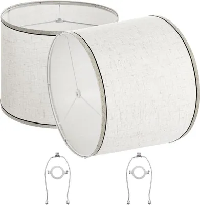 Obrázok produktu pre Tienidlo bubon 290x320x245mm okrúhle - 2 ks s harfou - Ľahké ľanové tienidlo pre domáce osvetlenie