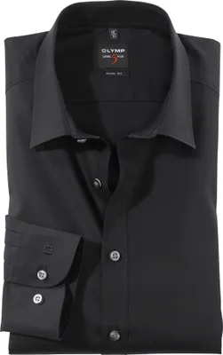 Produktbild von Olymp Hemd Ärmellänge 7 Level Five extra slim fit schwarz uni Baumwolle