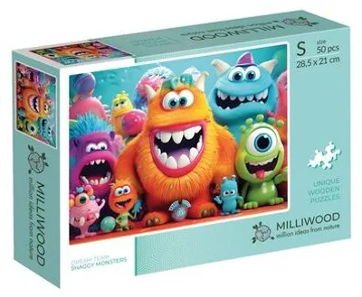 Immagine prodotto di Puzzle Milliwood 50 pezzi. Mostri arruffati
