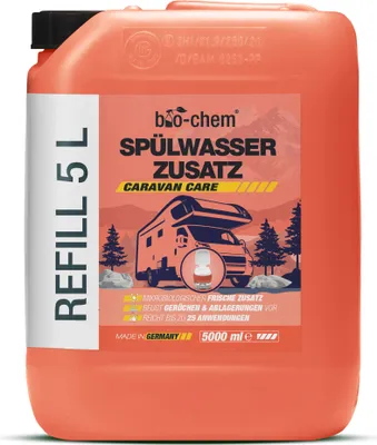 Produktbild von bio-chem Bio Spülwasser-Zusatz 5 L Konzentrat für Spülkasten I WC-Reiniger Rinse Flush für Campingtoilette, Chemie-Toilette sowie Mobile Toilette MIT & OHNE separaten Spülwassertank