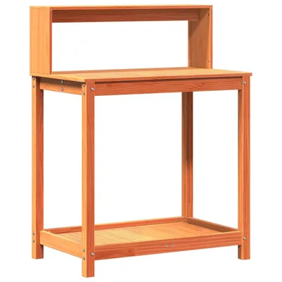 Produktbild von vidaXL Pflanztisch mit Ablagen Braun 82,5x50x109,5cm Massivholz Kiefer