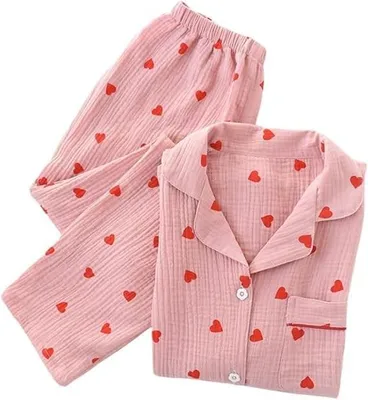 Productafbeelding van Dames Pyjama Set met Lange Mouwen en Hartpatroon