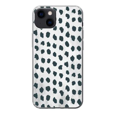 Produktbild von MuchoWow® Handyhülle Schutzhülle Hülle für iPhone 13 Polka dots - Schwarz - Marmor Silikon Softcase Handy Hülle - Karteninhaber