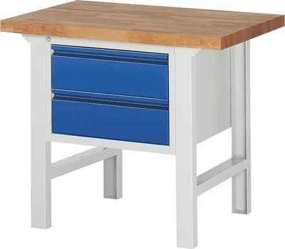 Produktbild von Werkbank mit 2 Schubladen - 180:2 - 840 x 1.000 x 700 mm (HxBxT) - Traglast 750 kg - Buche