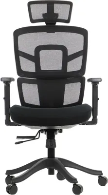 Obrázek produktu pro Otočná ergonomická kancelářská židle TREX, nylonová základna, nastavitelné područky, posuvný sedák (předozadní), černá