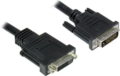 Produktbild von Verlängerung DVI-D 24+1 Stecker an Buchse, schwarz, 1,8m, Good Connections®