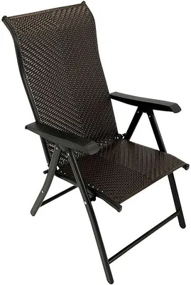 Produktbild von Klappsessel Gestell Stahl schwarz Polyrattan braun 2-er Set