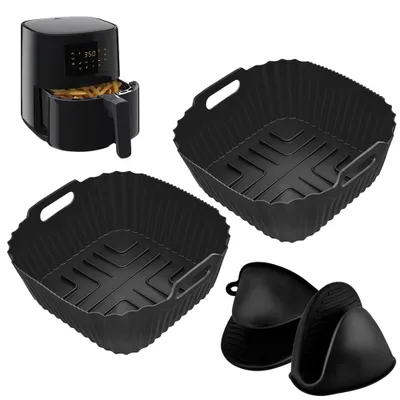 2 Silikonformen für Philips Airfryer 4,1L + Handschuhe