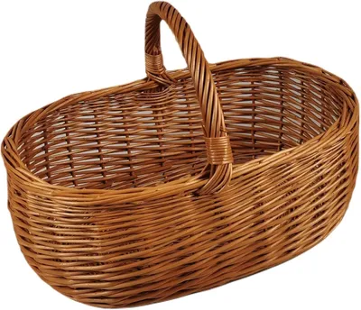 Produktbild von Einkaufskorb aus Weide Groß Oval Braun 55x37x42 cm