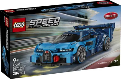 Produktbild von LEGO Speed Champions Bugatti Vision Gran Turismo Hypersportwagen - Modellbau mit sammelbarer Fahrer Minifigur - Gaming Geschenkidee für Jungen ab 9 Jahren und Motorsportfans - 77253