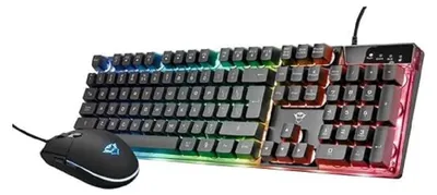 Produktbild von Gaming-Maus und Tastatur, italienisches Layout QWERTY, USB, Anti-Ghosting, Tastatur mit LED-Hintergrundbeleuchtung, RGB-LED, Gaming-Maus 800-3000 DPI