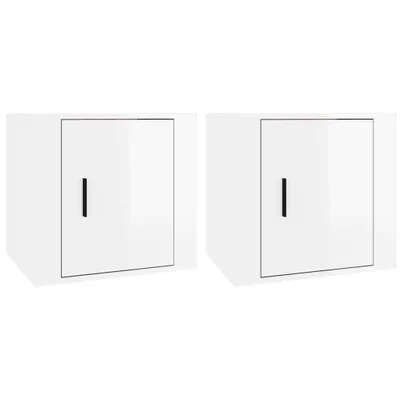 Produktbild von vidaXL Nachttische 2 Stk. Hochglanz-Weiß 50x39x47 cm