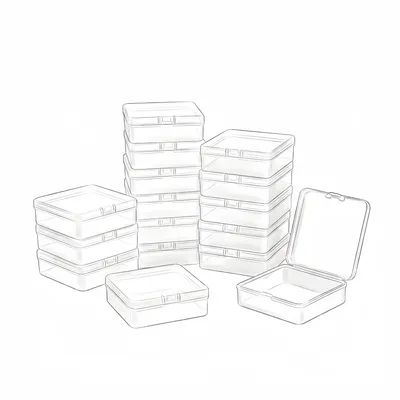 Aufbewahrungsboxen 16 Stück, 83x83x28 mm, transparent
