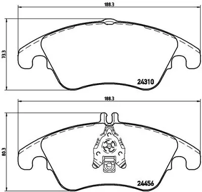 Produktbild von Brembo Bremsbelagsatz, Scheibenbremse Vorderachse P 50 069