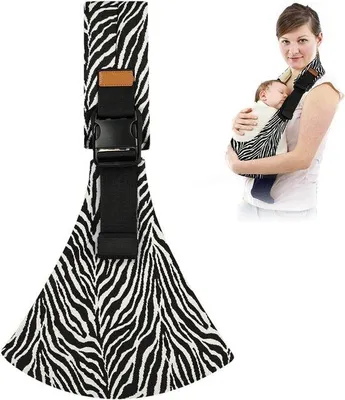 Immagine prodotto di Fascia port bebe – Marsupio per bambini – Marsupio per neonati e bambini piccoli – Marsupio per bambini traspirante, per un comfort di utilizzo sicuro – Motivo zebrato – Regolabile