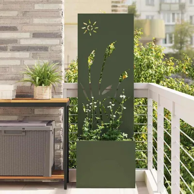Produktbild von Möbel Blumentopf mit dekorativem Paneel Olivgrün 50 x 140 cm - Leinwandbilder 876430