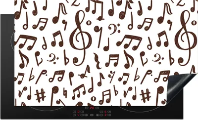 Produktbild von KitchenYeah© Herdabdeckplatte Musiknoten - Muster - Musik , 89x51cm, Küche Deko, Glaskeramikkochfeld Herdabdeckung, Abdeckplatte fùr Kochfeld