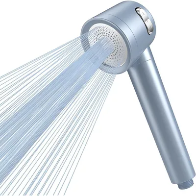 Productafbeelding van Handdouche met 15-laags filtersysteem, 1,5 meter slang, 3 spuitstanden, waterbesparend, blauw