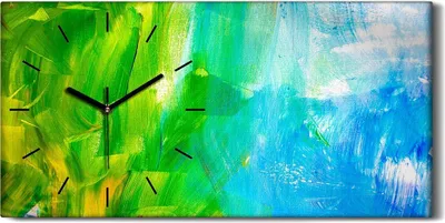 Produktbild von Wandbild Leinwand Bilder mit Uhr Geräuschlos 60x30 Malerei Abstrakte Kunst - schwarze Hände