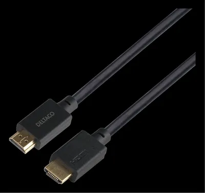 Immagine prodotto di Cavo HDMI ad altissima velocità DELTACO, 3 m, eARC, QMS, 8K 60Hz, 4K 120Hz, LSZH - Nero