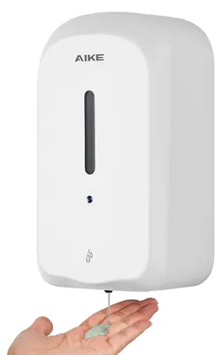 Image de Distributeur de savon automatique, montage mural, 1000 ml, blanc, anti-vandalisme