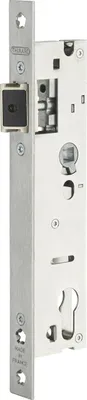 Image de Boitier de serrure encastrable à cylindre pour menuiserie métallique, axe 30mm, bouts carrés, inox - THIRARD