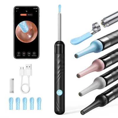 Produktbild von Ohrenschmalz Entferner, Ohrreinigung Kamera – 1080P Endoskop Ohrlöffel mit 4 Aufsätzen, WiFi, APP Steuerung