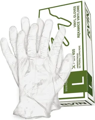 Produktbild von Vinylhandschuhe puderfrei transparent 100 Stück | Größe L