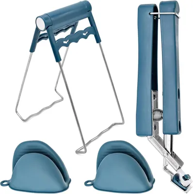 Produktbild von Set von 3 Einmachgläsern, Edelstahl, Anti-Hitze Clip, Silikon Schutzhandschuhe, Küchenzubehör für Einmachen