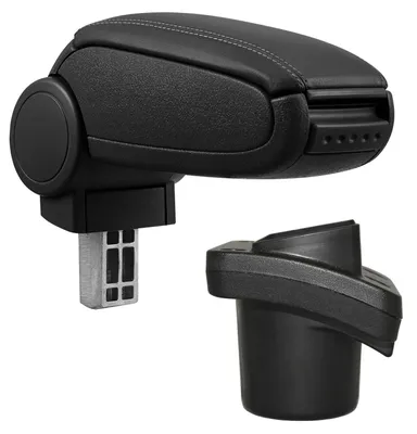 Armlehne Mittelarmlehne MAL KOMPLETT SET Leder Schwarz für Citroen C2 2003-2009 – Produktansicht