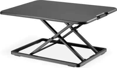 Zdjęcie produktu dla Digitus Przystawka do ergonomicznej pracy przy biurku na stojąco/siedząco, Podstawka na notebooka, Czarny, Aluminium, MDF, Plastik, Stal, 8 kg, 4,5 - 40,5 mm, 670 mm