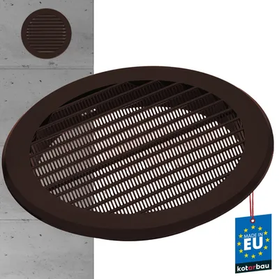 Produktbild von KOTARBAU® Lüftungsgitter ⌀ 150 mm Belüftungsgitter mit Insektenschutz Rund Belüftungsgitter Braun Kunststoff-Abschlussgitter für Lüftungskanal Abluft und Zuluft Rohranschluss Lamellengitter