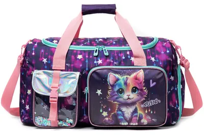 Reisetasche für Mädchen, Katzenprint, 50,8x27,9x20,8 cm, Nylon
