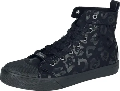 Produktbild von Rock Rebel by EMP Damen schwarze High-Top-Sneaker mit Metalldetails EU43