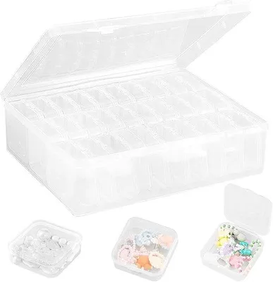 Obrázek produktu pro Sada průhledných úložných boxů Unyqoos® s víkem na drobnosti a šperky