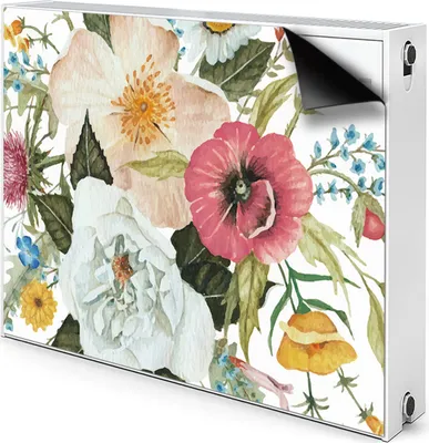 Produktbild von Magnet Heizkörperabdeckung Heizkörperverkleidung Verkleidung Abdeckung 80x60 cm  - Feld, Blumenstrauß