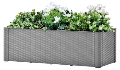 Produktbild von Hochbeet für den Garten mit Selbstbewässerungssystem, grau, 100 x 43 x 33 cm