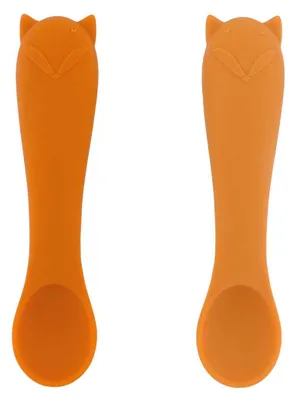 Obrázok produktu pre Sada silikónových detských lyžičiek Trixie Mr. Fox, ergonomické, 2 ks