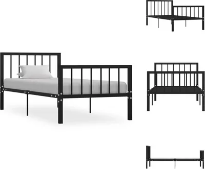 Immagine prodotto di vidaXL Struttura letto in metallo nero 100 × 200 cm - Letti e strutture letto