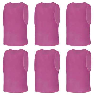 Productafbeelding van Set van 6 Mesh Trainingswesten voor Kinderen en Volwassenen (M, Roze)