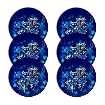 Zdjęcie produktu dla Bertoni zestaw 4 okrągłych podstawek 6D | elegancja i ochrona stołu | 6 sztuk | wzór | MIDNIGHT